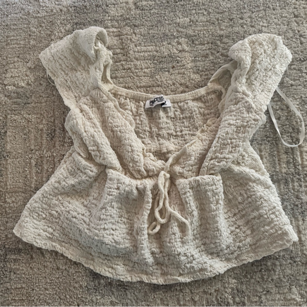 Women's Cream Textured Top